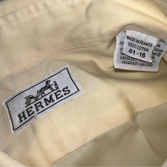 Authentic vintage Hermes dress shirt embroidered pocket logo size 41-16 “AS IS” - Picture 11 of 11